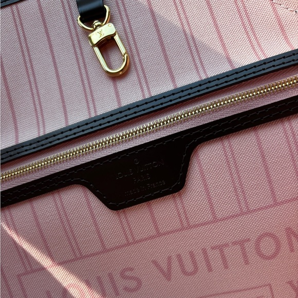 Authentic Louis Vuitton Neverfull MM damier ebene ballerina pink interior - Picture 10 of 16